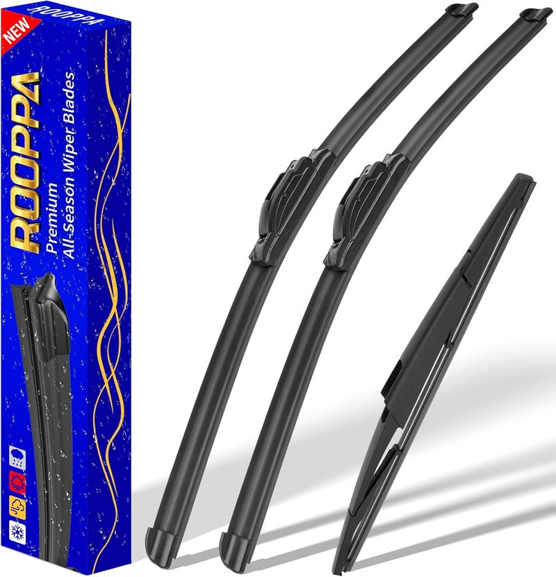 Rooppa 3 wipers Replacement for 2009-2016 Ford Expedition/2009-2016 Lincoln Navigator, Windshield Wiper Blades Original Equipment Replacement - 22"/22"/16" (Set of 3) U/J HOOK - Image 1